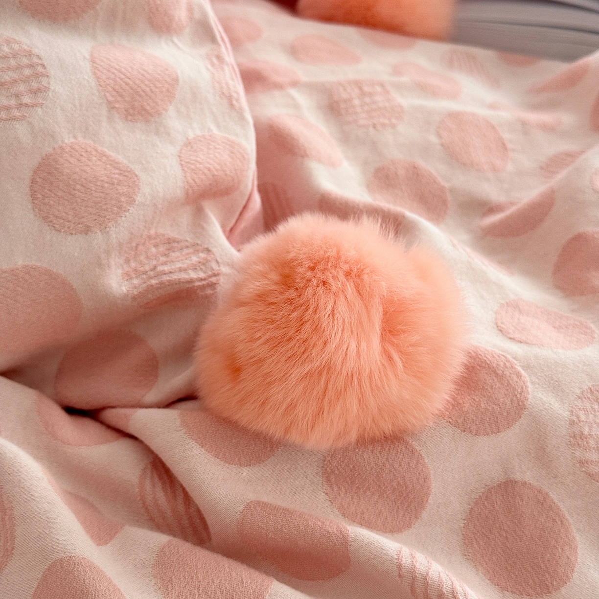 91家纺网 家纺一手货源 找家纺 淑女公社家纺 2026春夏新款全棉提花色织套件-甜甜圈 甜甜圈 -粉