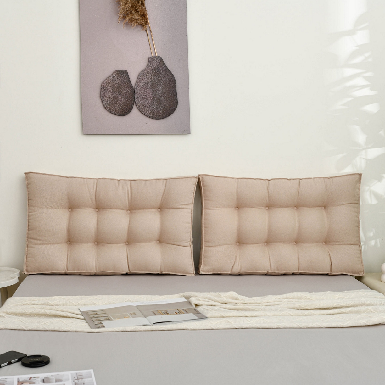 91家纺网 家纺一手货源 找家纺 美达人 2025新款面包靠垫 茶色-韩国绒