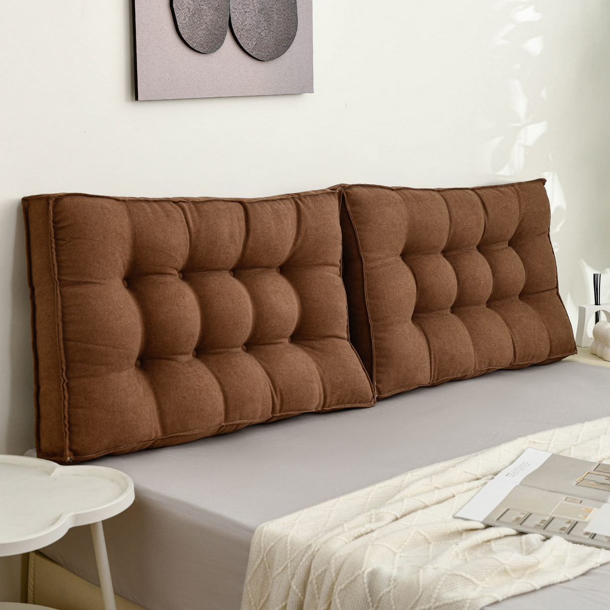 91家纺网 家纺一手货源 找家纺 美达人 2025新款面包靠垫 咖褐色-韩国绒