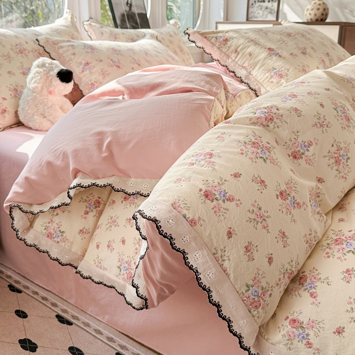 91家纺网 家纺一手货源 找家纺 芯贝儿 2020款水洗天丝夏被四件套 欧莲--蓝