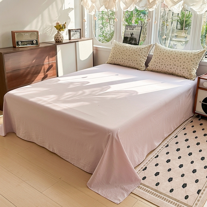 91家纺网 家纺一手货源 找家纺 芯贝儿 2026新款A类仿棉古法水洗棉复古法式花边四件套（提供买家秀） 屹花