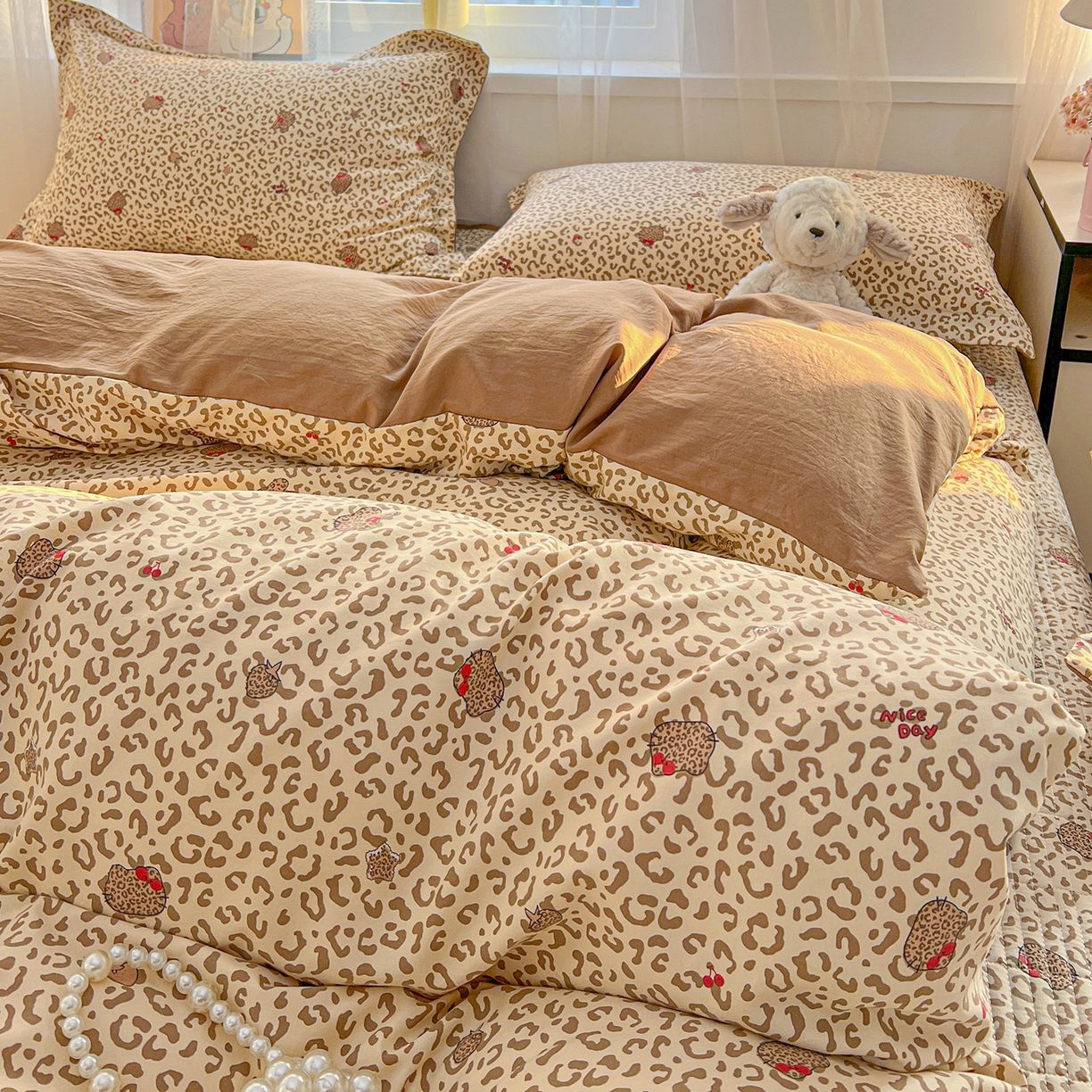 91家纺网 家纺一手货源 找家纺 （总）仟网汇 2026新款亲肤舒适仿棉印花床盖四件套