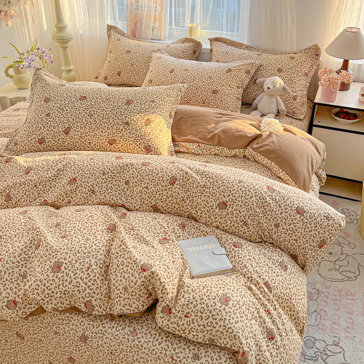 91家纺网 家纺一手货源 找家纺 （总）仟网汇 2026新款亲肤舒适仿棉印花床盖四件套