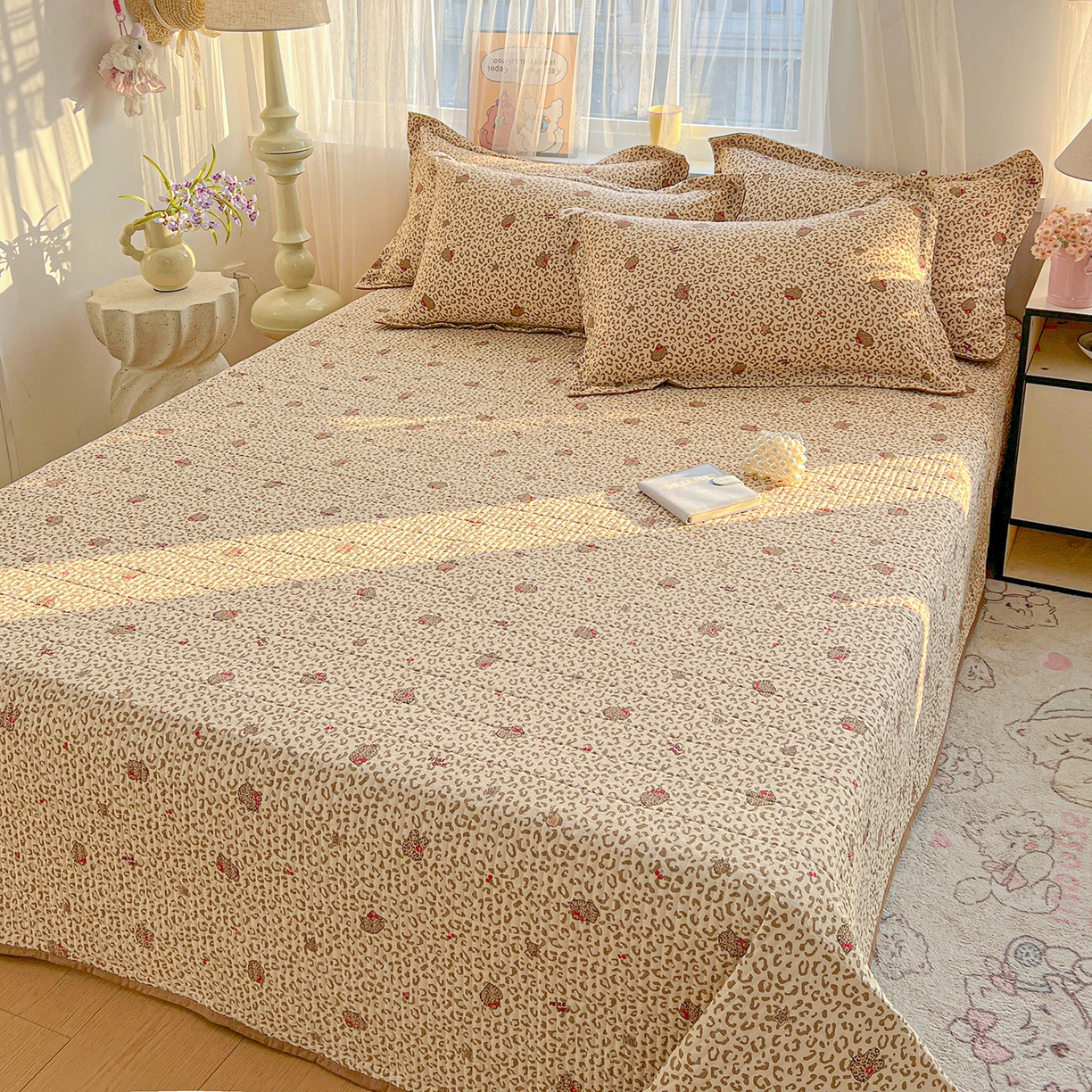 91家纺网 家纺一手货源 找家纺 （总）仟网汇 2026新款亲肤舒适仿棉印花床盖四件套