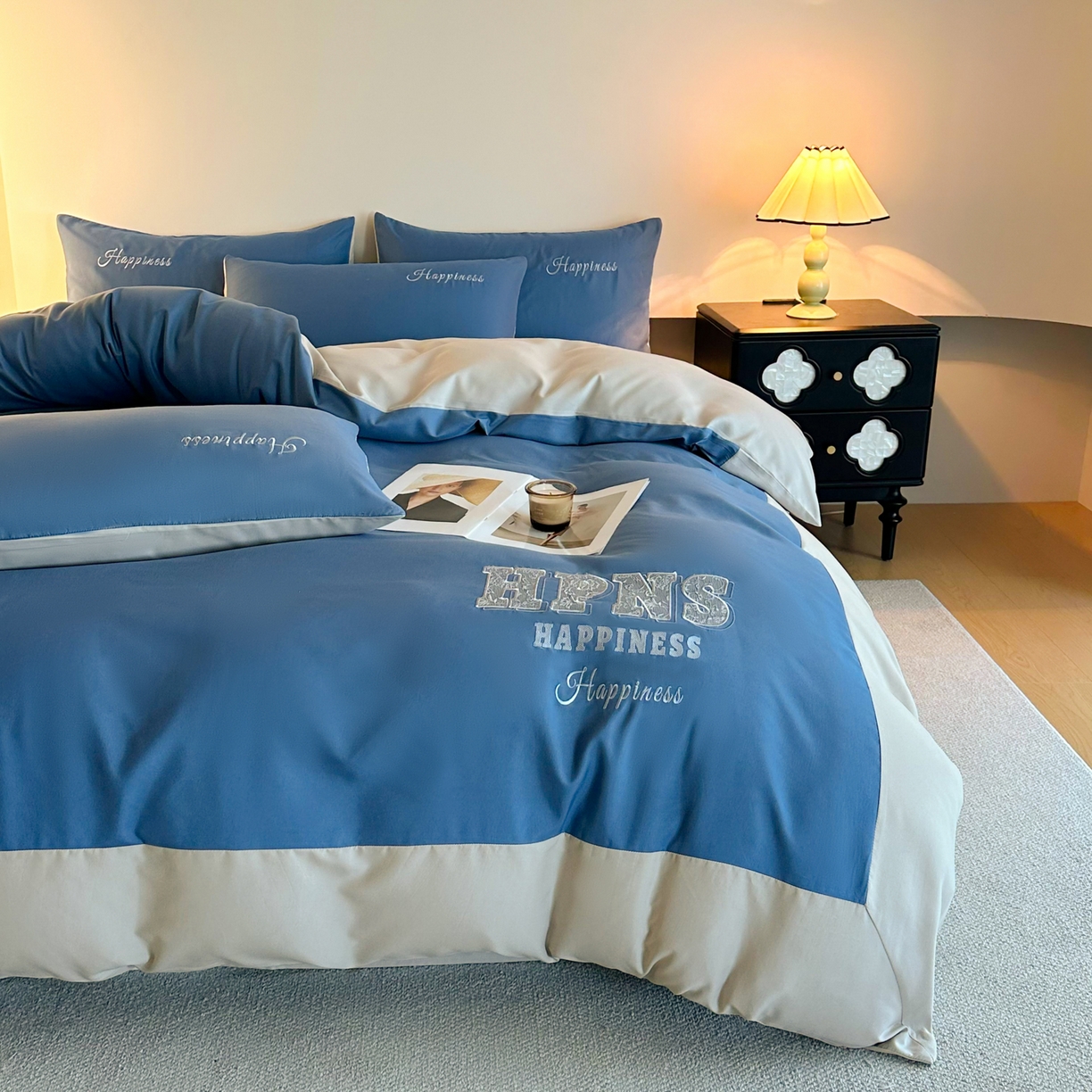 91家纺网 家纺一手货源 找家纺 （总）麦空家居 2026新款提花大拼角贴布水洗棉四件套