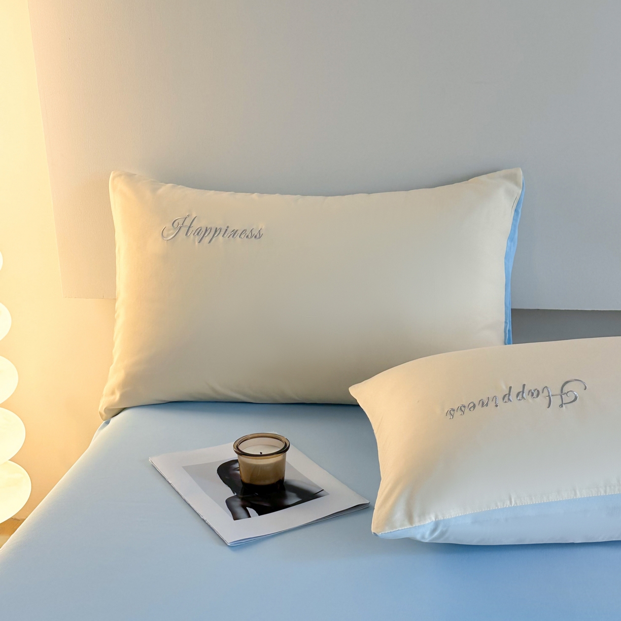 91家纺网 家纺一手货源 找家纺 麦空家居 2026新款提花大拼角贴布水洗棉四件套 奶昔白