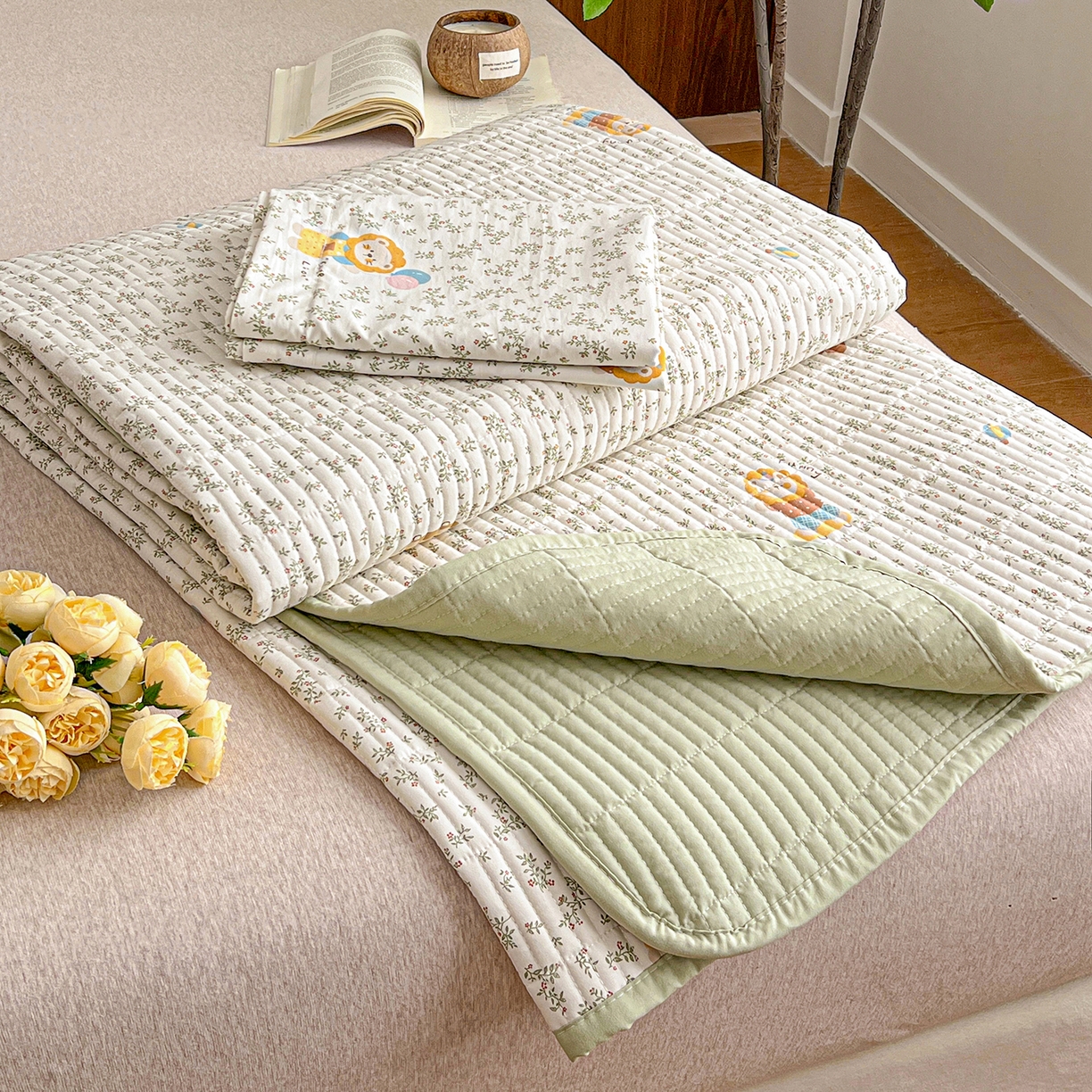 91家纺网 家纺一手货源 找家纺 仟网汇 2026新款亲肤舒适仿棉印花床盖四件套 马戏团