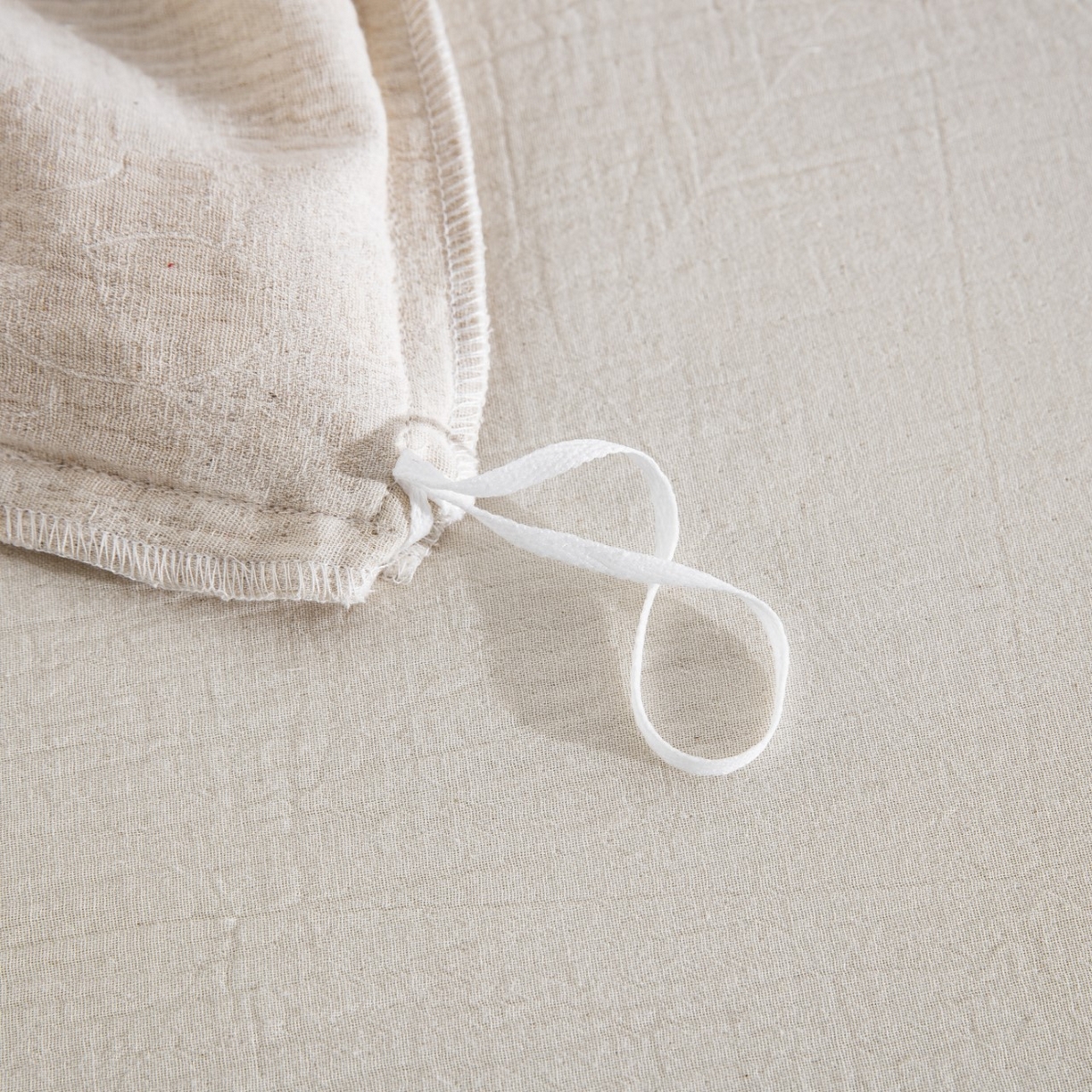 91家纺网 家纺一手货源 找家纺 仰望棉麻双层纱供应链 2026新款浣溪沙棉麻刺绣花边款四件套 浣溪沙-白