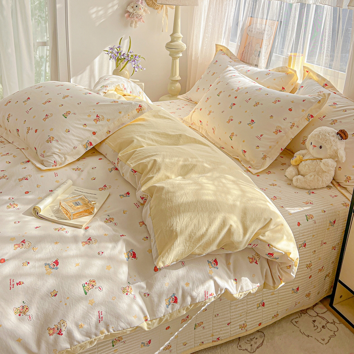 91家纺网 家纺一手货源 找家纺 仟网汇 2026新款亲肤舒适仿棉印花床盖四件套 圣诞夜