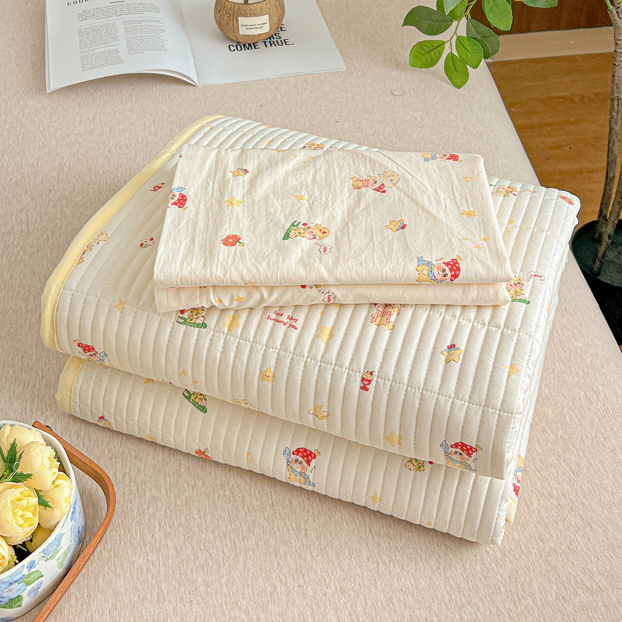 91家纺网 家纺一手货源 找家纺 仟网汇 2026新款亲肤舒适仿棉印花床盖四件套 圣诞夜