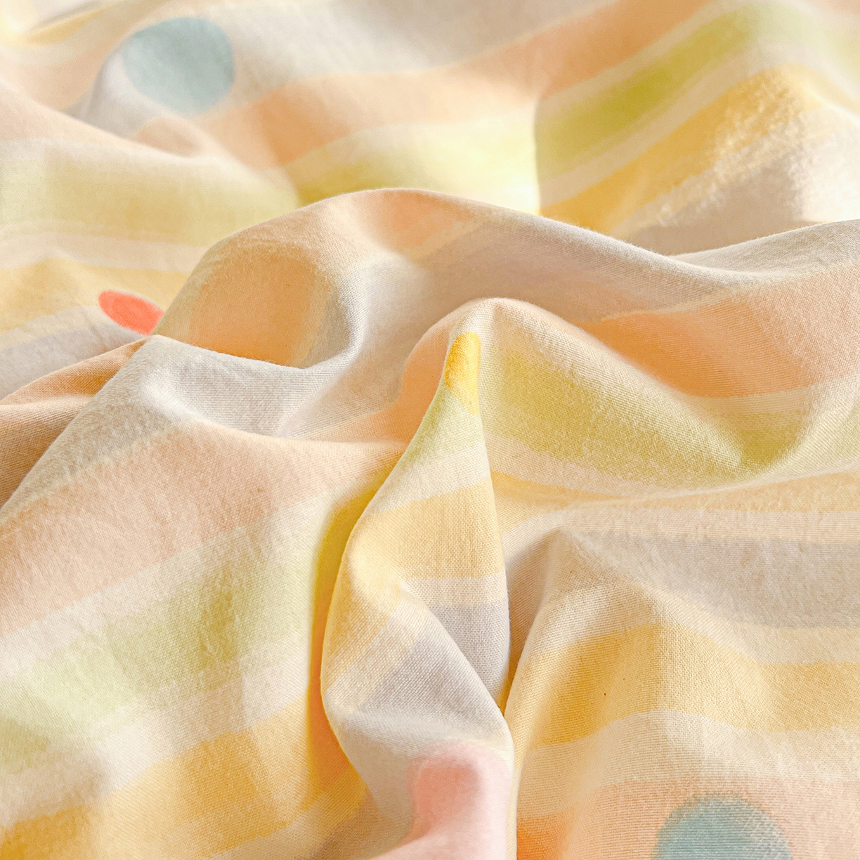 91家纺网 家纺一手货源 找家纺 仟网汇 2026新款亲肤舒适仿棉印花床盖四件套 小时光