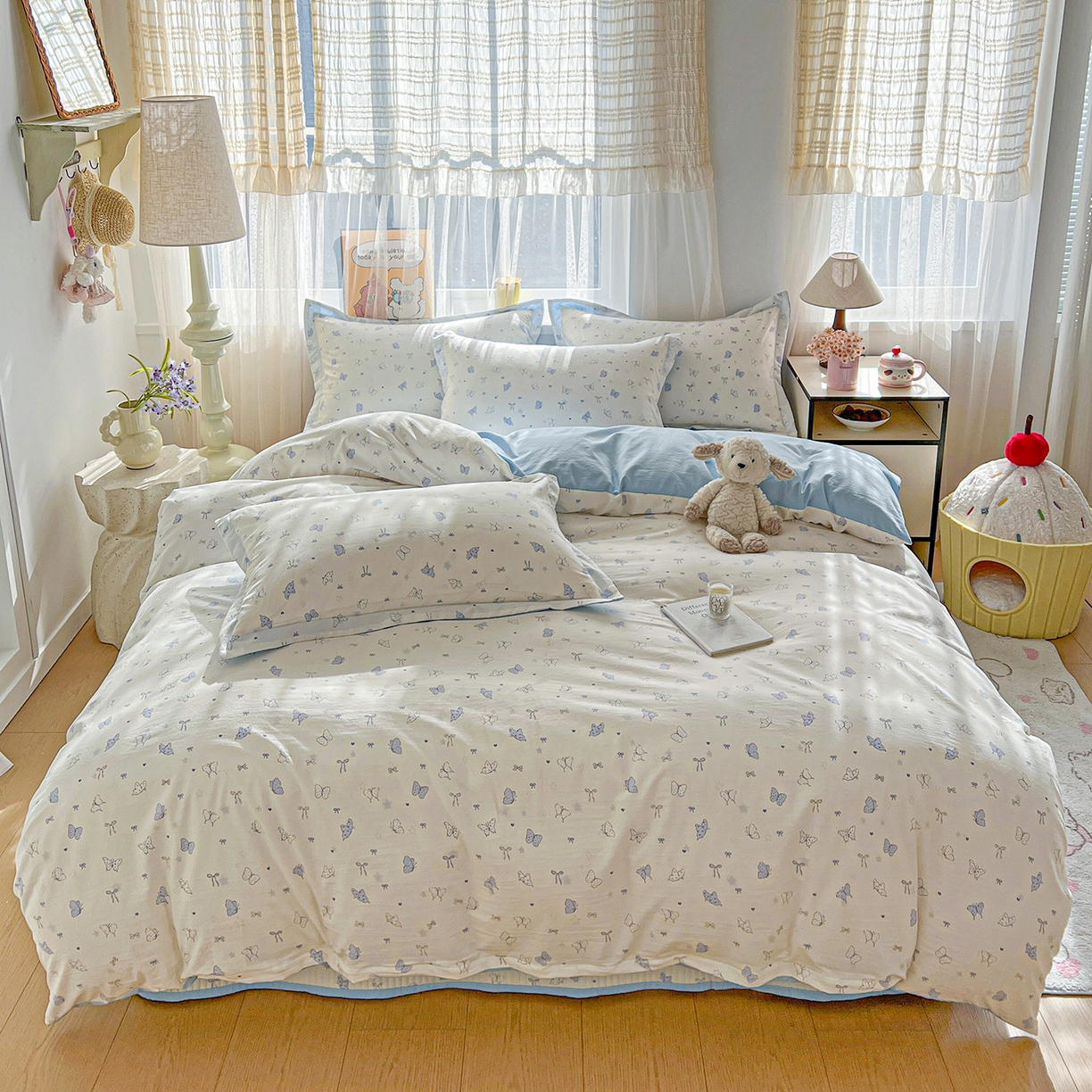 91家纺网 家纺一手货源 找家纺 仟网汇 2026新款亲肤舒适仿棉印花床盖四件套 逐梦