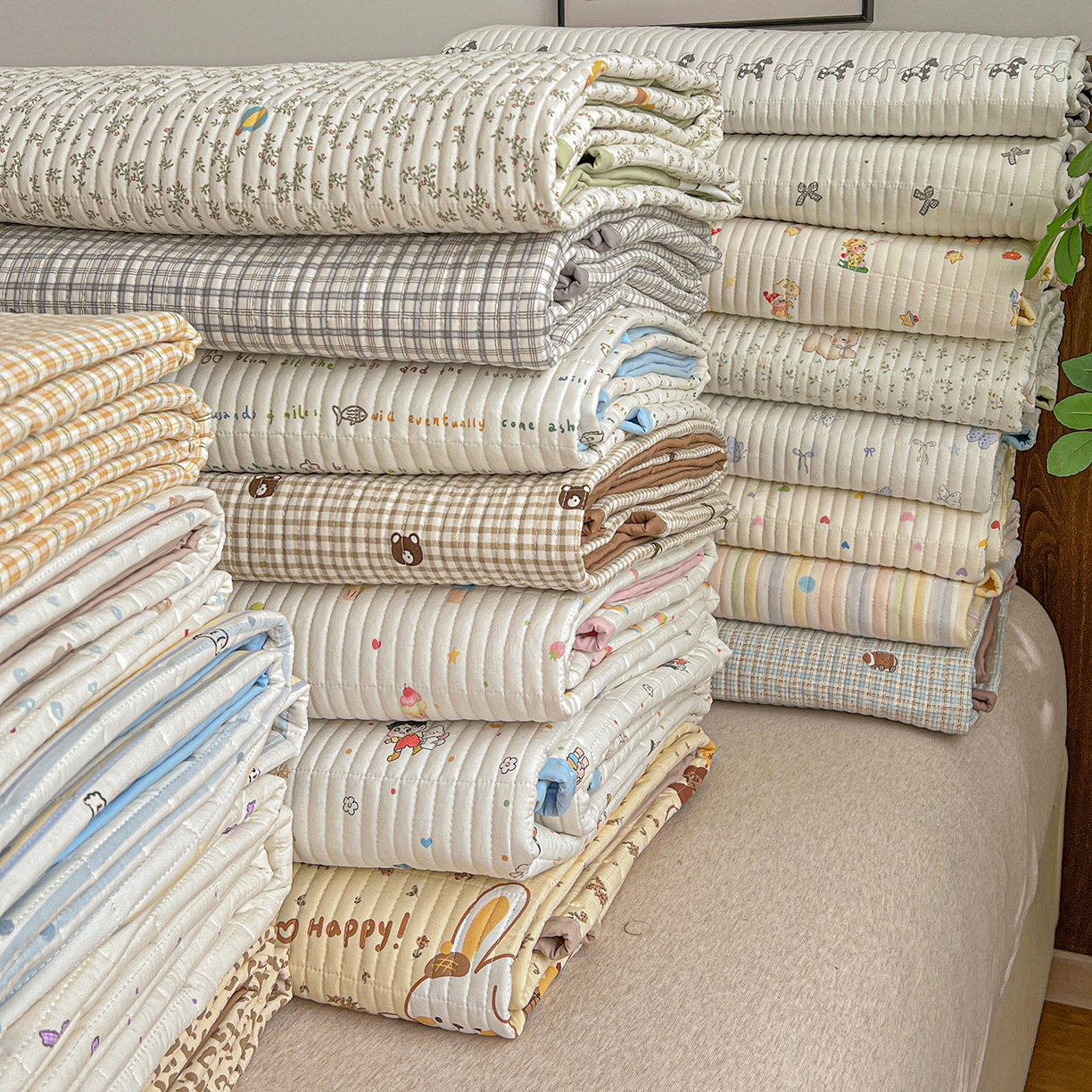 仟网汇 2026新款亲肤舒适仿棉印花床盖四件套 组合图仅供参考不可下单