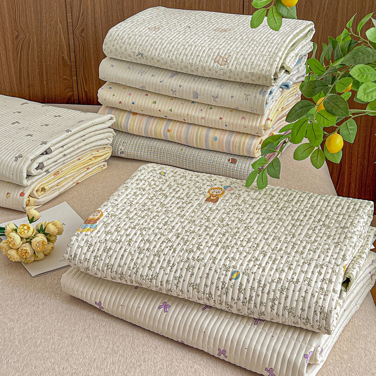 91家纺网 家纺一手货源 找家纺 仟网汇 2026新款亲肤舒适仿棉印花床盖四件套 组合图仅供参考不可下单