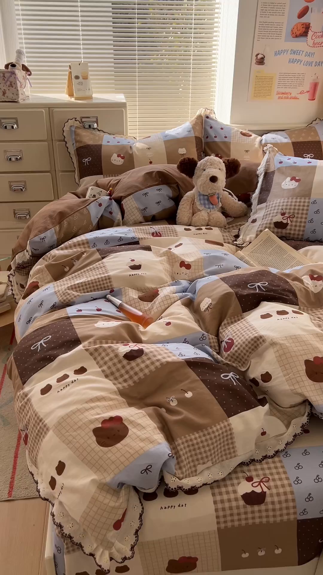 91家纺网 家纺一手货源 找家纺 希诺家居 2025新款费尔岛风全棉纯棉四件套韩式小清新花边四件套 费尔岛甜品站