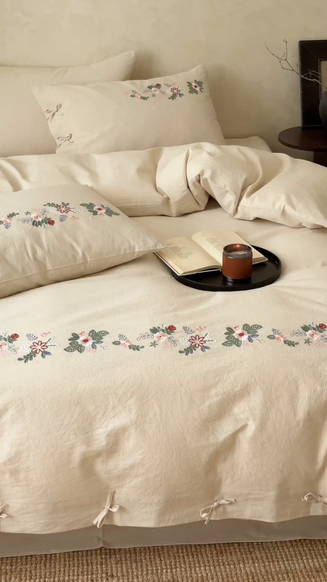 91家纺网 家纺一手货源 找家纺 （总）Mr.pig猪先生水洗棉 2025新款中古风复古棉麻法式A类棉麻绣花四件套（展示价格为控价，实际价格联系客服）