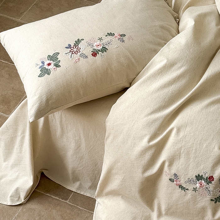 91家纺网 家纺一手货源 找家纺 （总）Mr.pig猪先生水洗棉 2025新款中古风复古棉麻法式A类棉麻绣花四件套（展示价格为控价，实际价格联系客服）