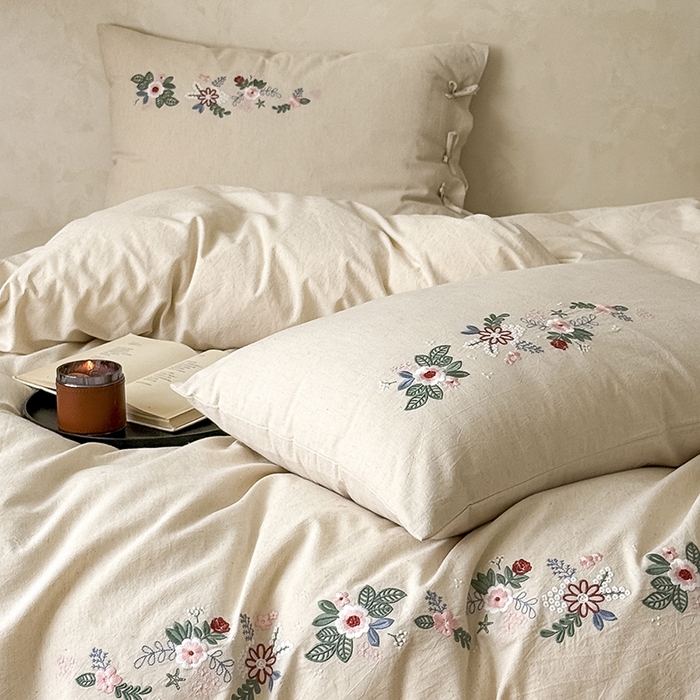 91家纺网 家纺一手货源 找家纺 （总）Mr.pig猪先生水洗棉 2025新款中古风复古棉麻法式A类棉麻绣花四件套（展示价格为控价，实际价格联系客服）