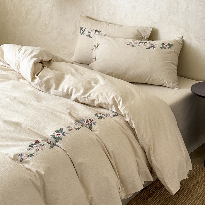 91家纺网 家纺一手货源 找家纺 （总）Mr.pig猪先生水洗棉 2025新款中古风复古棉麻法式A类棉麻绣花四件套（展示价格为控价，实际价格联系客服）