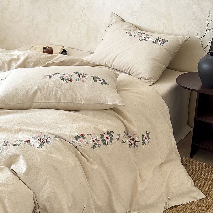 91家纺网 家纺一手货源 找家纺 （总）Mr.pig猪先生水洗棉 2025新款中古风复古棉麻法式A类棉麻绣花四件套（展示价格为控价，实际价格联系客服）