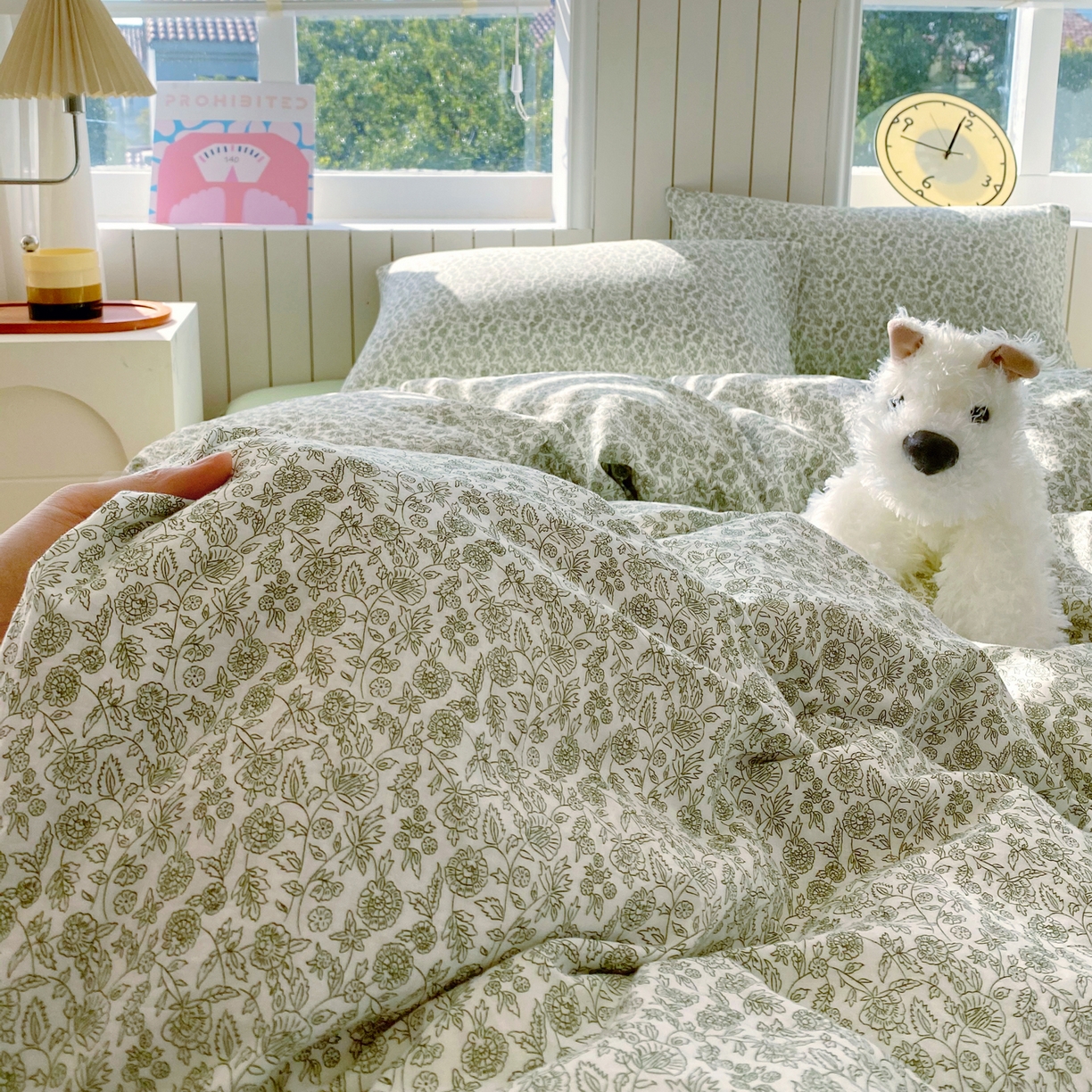 91家纺网 家纺一手货源 找家纺 春皖家纺 2026新款A类全棉有氧双层纱印花四件套单品系列-四件套 暮春