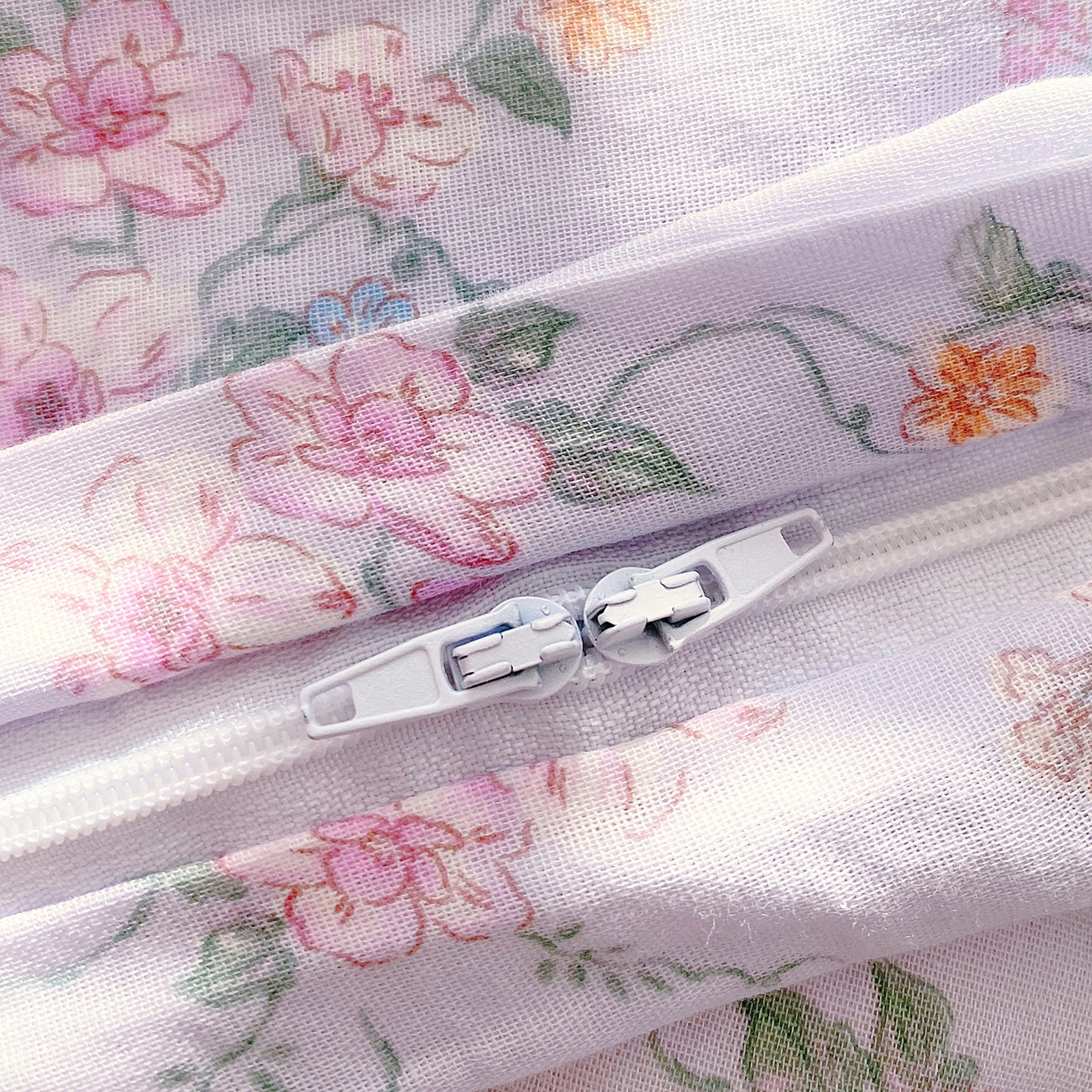 91家纺网 家纺一手货源 找家纺 春皖家纺 2026新款A类全棉有氧双层纱印花四件套单品系列-单被套 雾色里德