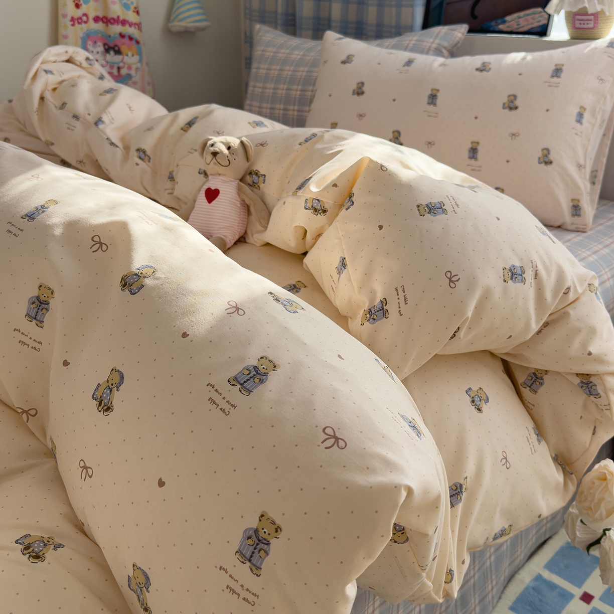 91家纺网 家纺一手货源 找家纺 （总）希丞家居 2026新款博主风小清新仿棉云感纱床上四件套