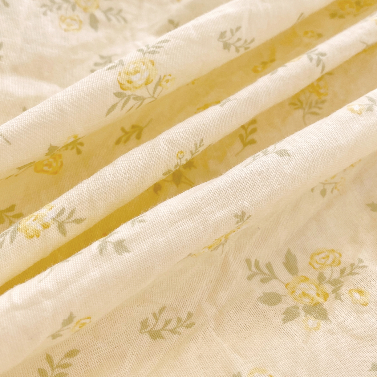 91家纺网 家纺一手货源 找家纺 春皖家纺 2026新款A类全棉有氧双层纱印花四件套单品系列-单床笠 晴丝一缕