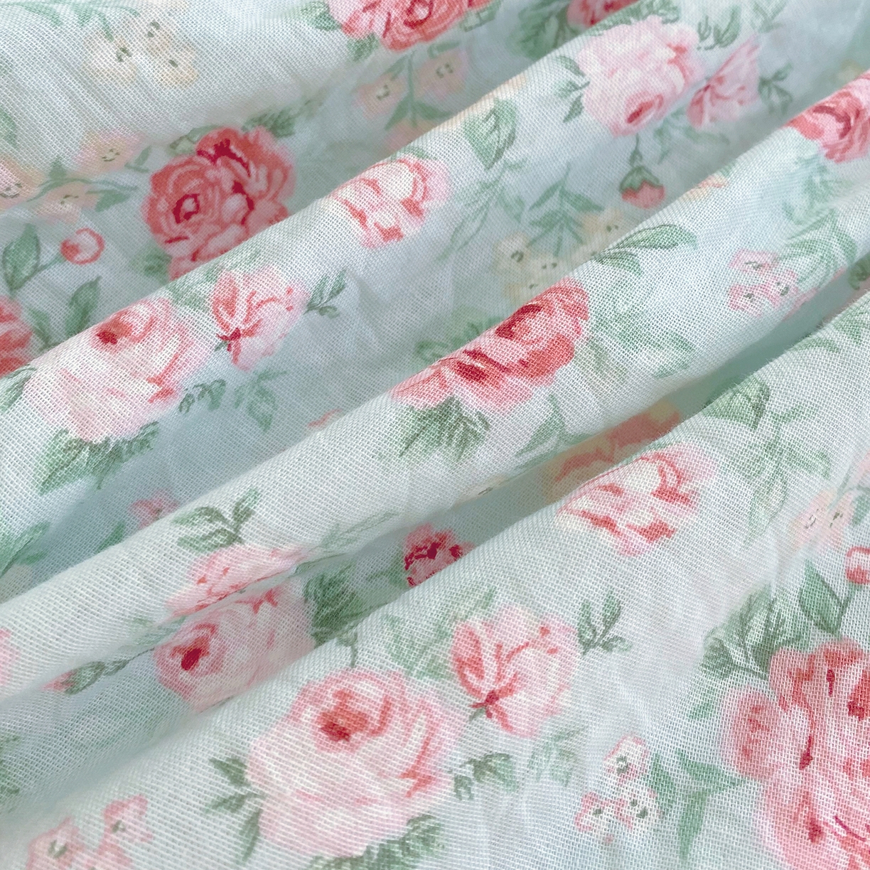 91家纺网 家纺一手货源 找家纺 春皖家纺 2026新款A类全棉有氧双层纱印花四件套单品系列-单床笠 桂语兰庭