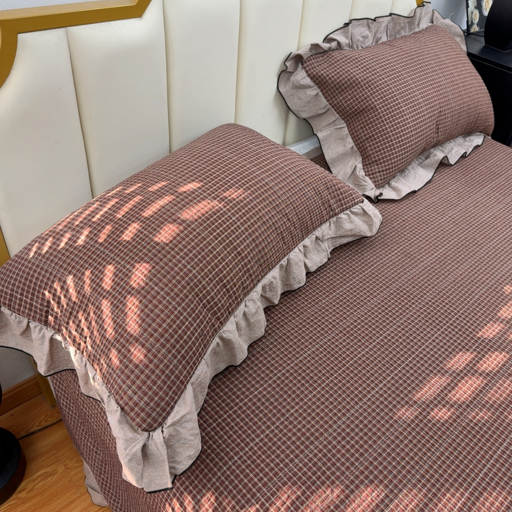 91家纺网 家纺一手货源 找家纺 暖居 2026年新款全棉色织水洗棉高温砂洗床盖三件套四件套挪威