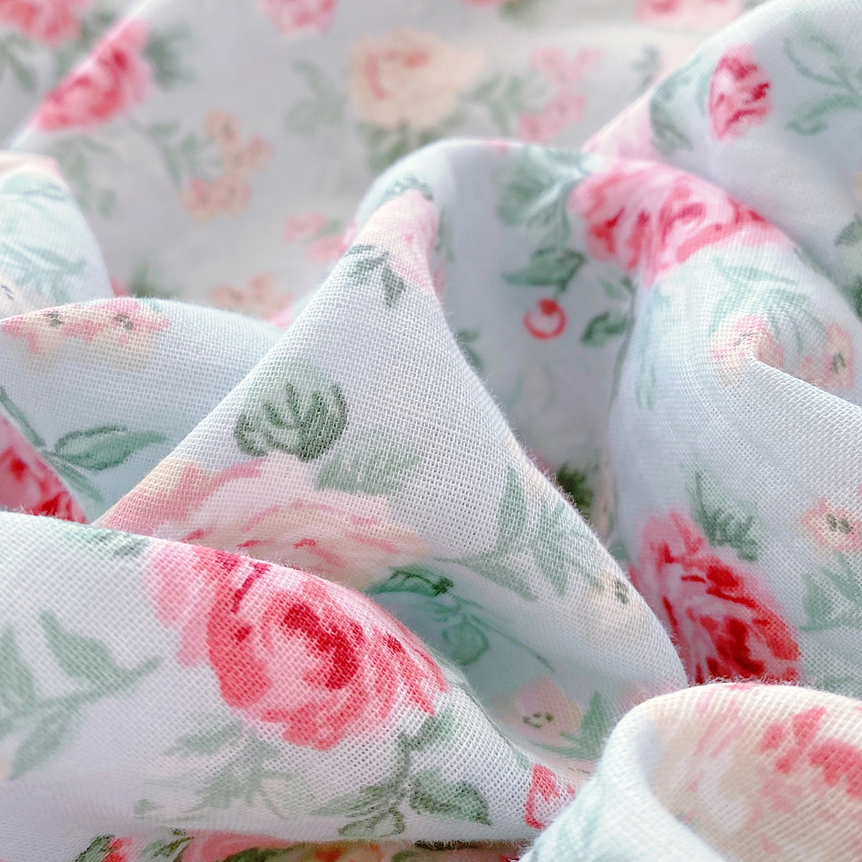 91家纺网 家纺一手货源 找家纺 春皖家纺 2026新款A类全棉有氧双层纱印花四件套单品系列-单床单 桂语兰庭