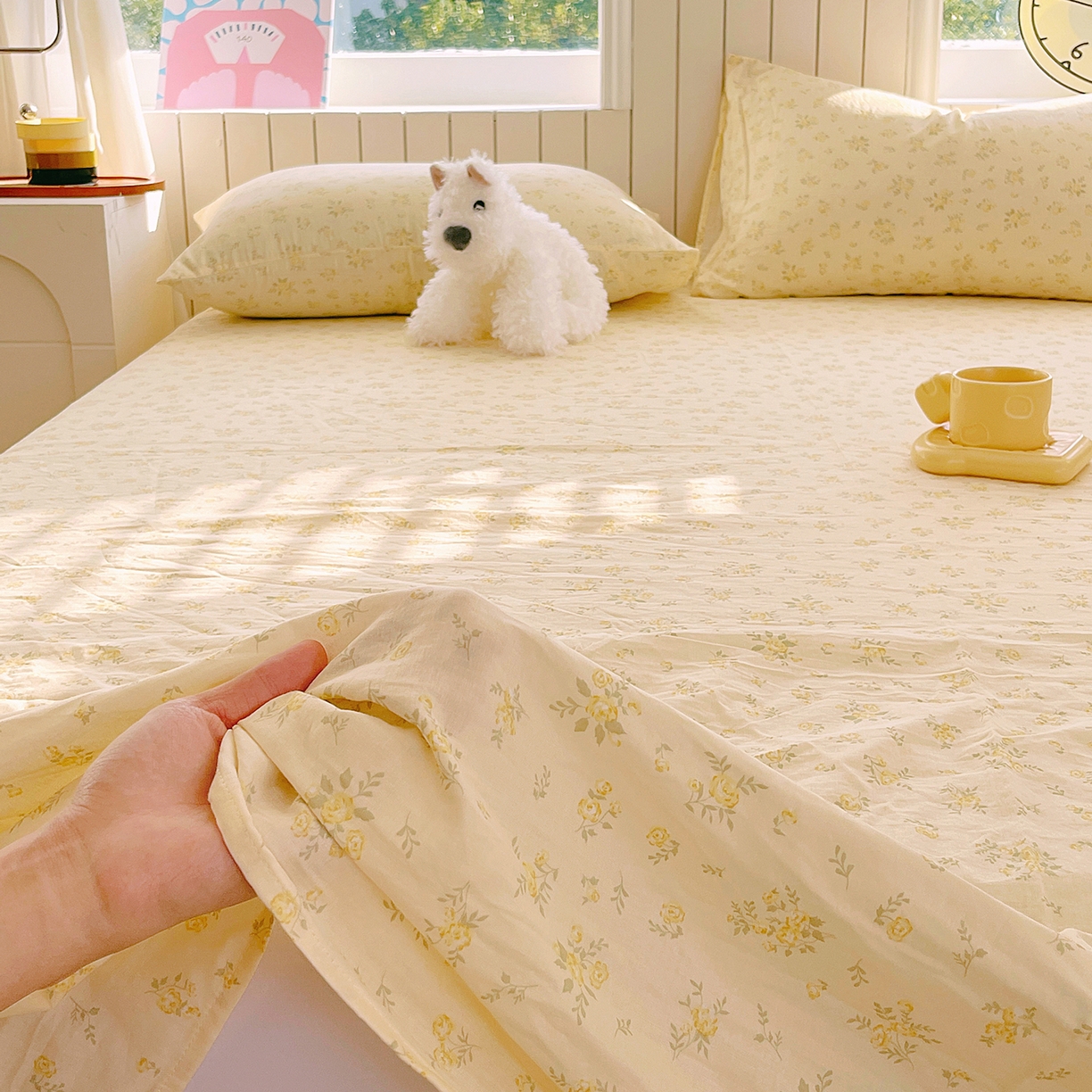 91家纺网 家纺一手货源 找家纺 春皖家纺 2026新款A类全棉有氧双层纱印花四件套单品系列-单床单 晴丝一缕