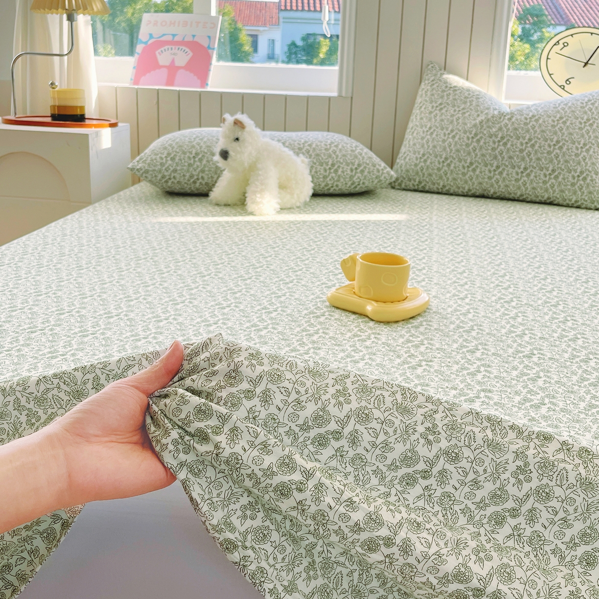 91家纺网 家纺一手货源 找家纺 春皖家纺 2026新款A类全棉有氧双层纱印花四件套单品系列-单床单 暮春