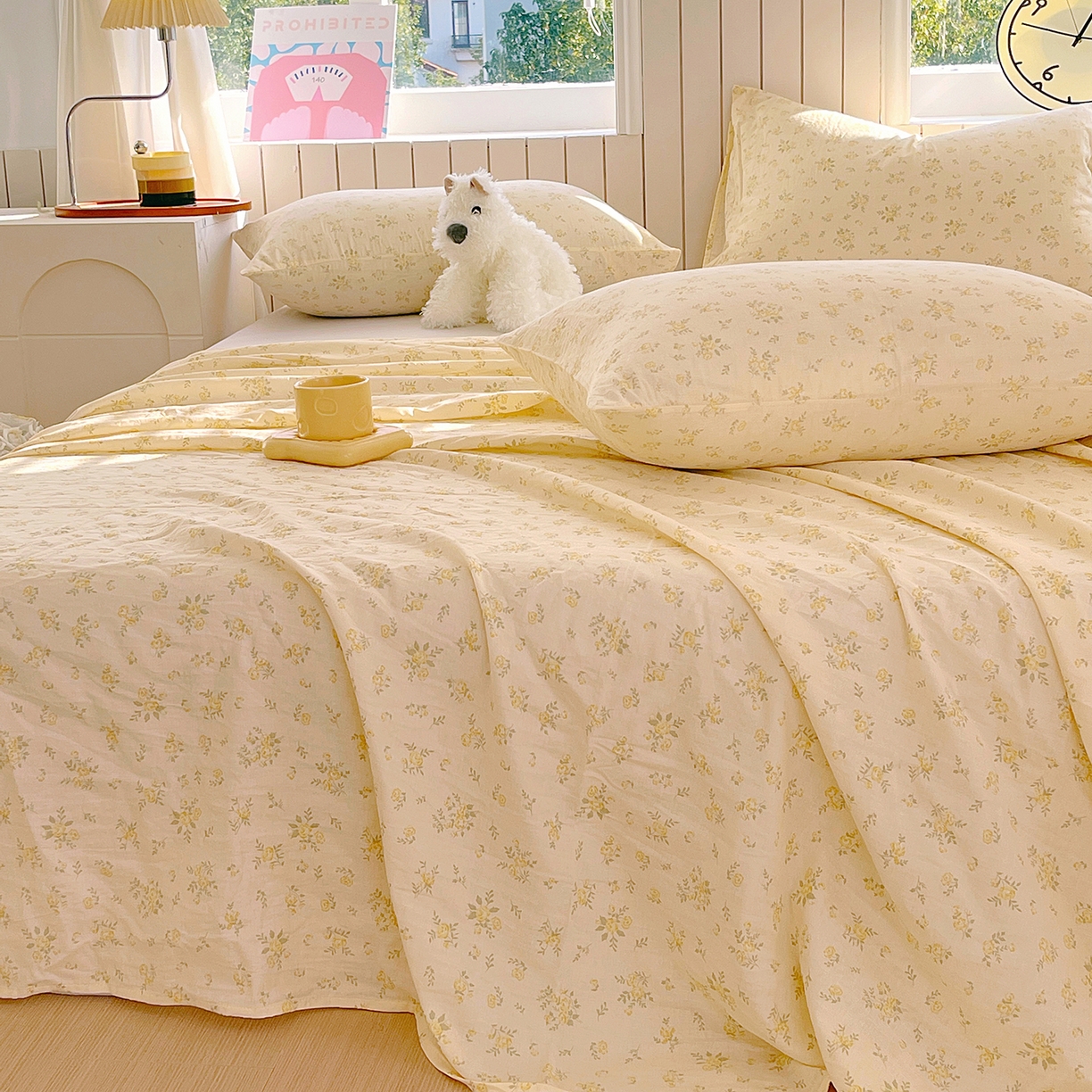 91家纺网 家纺一手货源 找家纺 春皖家纺 2026新款A类全棉有氧双层纱印花四件套单品系列-单床单 晴丝一缕