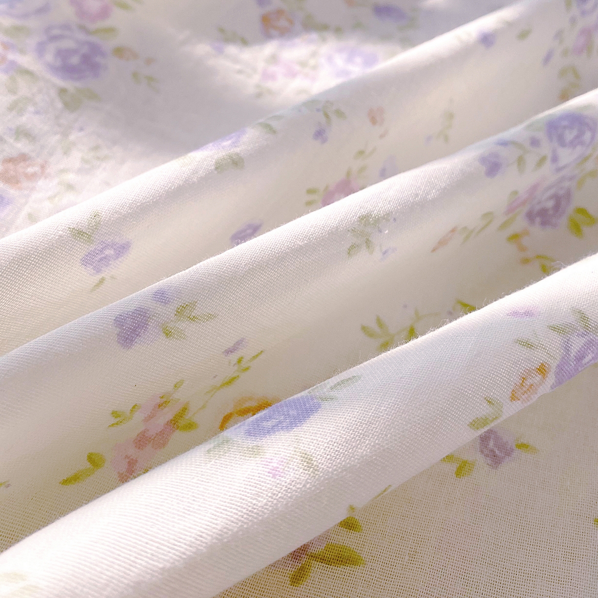 91家纺网 家纺一手货源 找家纺 春皖家纺 2026新款A类全棉有氧双层纱印花四件套单品系列-单床单 雾染玫瑰