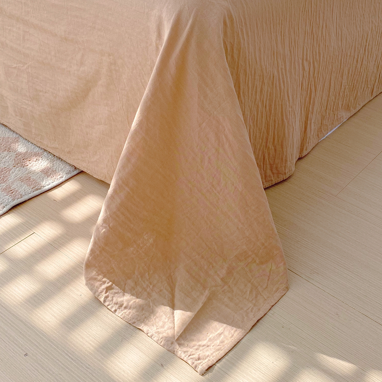 91家纺网 家纺一手货源 找家纺 春皖家纺 2026新款A类全棉有氧双层纱印花四件套单品系列-单床单 雾棕