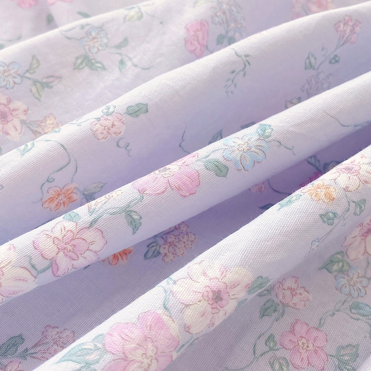 91家纺网 家纺一手货源 找家纺 春皖家纺 2026新款A类全棉有氧双层纱印花四件套单品系列-单床单 雾色里德