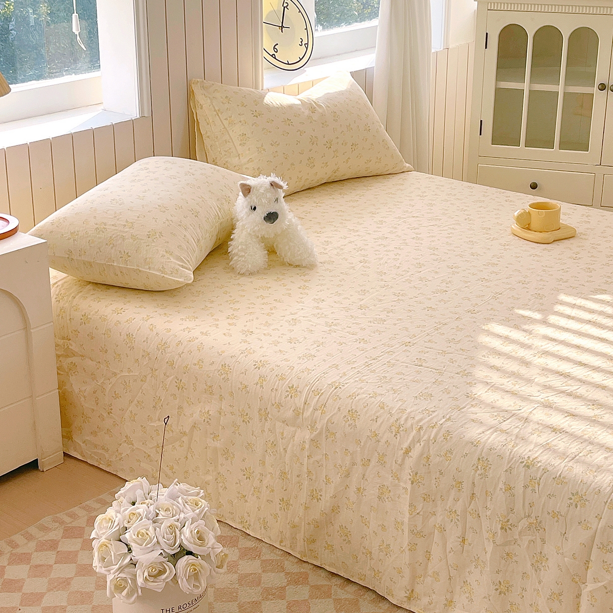 91家纺网 家纺一手货源 找家纺 春皖家纺 2026新款A类全棉有氧双层纱印花四件套单品系列-单床单 晴丝一缕