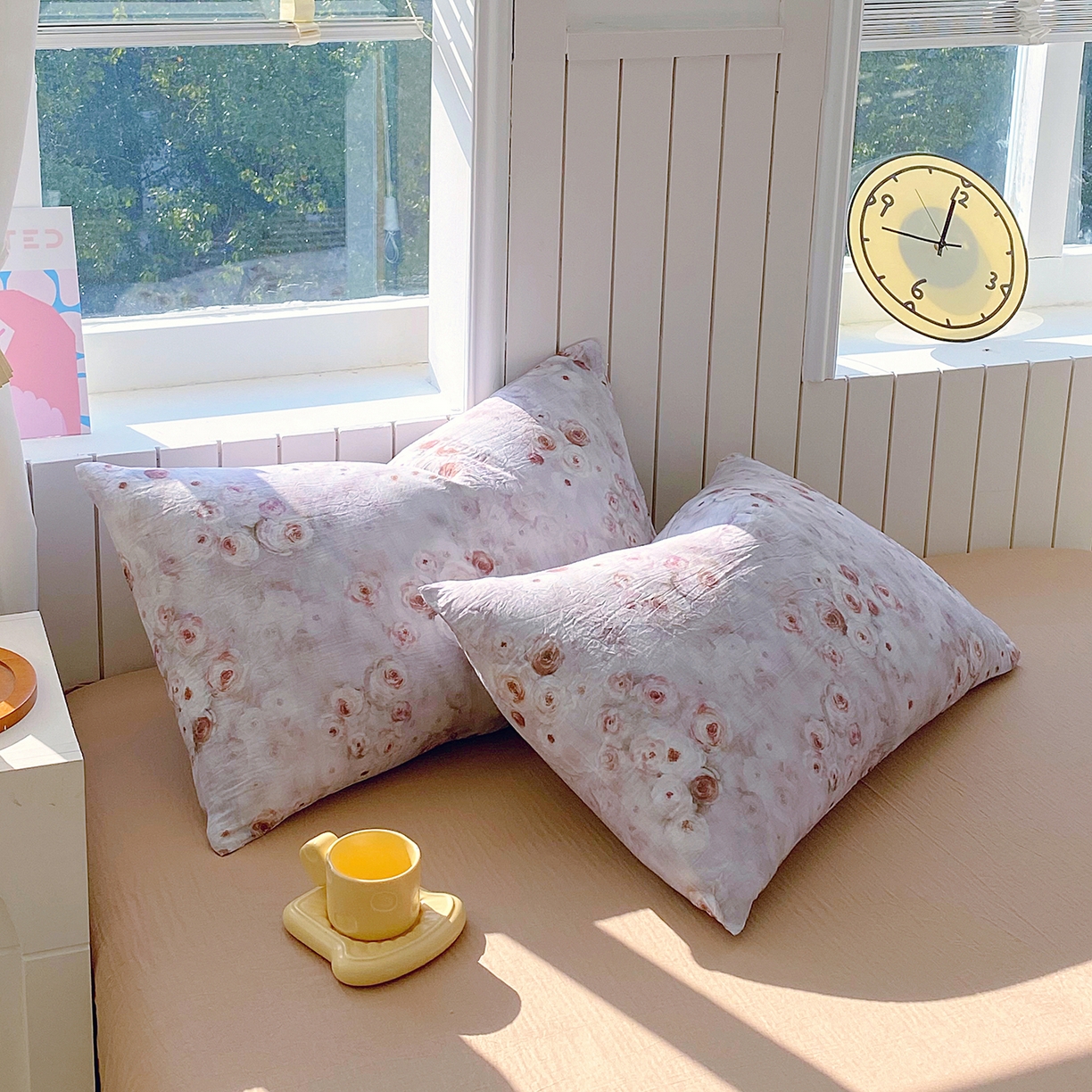 91家纺网 家纺一手货源 找家纺 （总）春皖家纺 2026新款A类全棉有氧双层纱印花四件套单品系列-单枕套