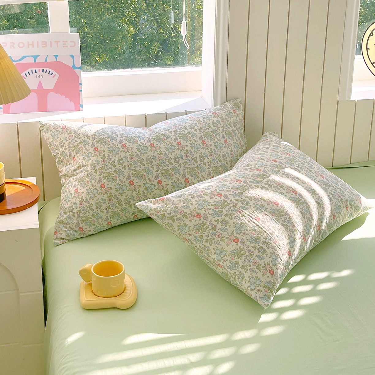 91家纺网 家纺一手货源 找家纺 春皖家纺 2026新款A类全棉有氧双层纱印花四件套单品系列-单枕套 花町