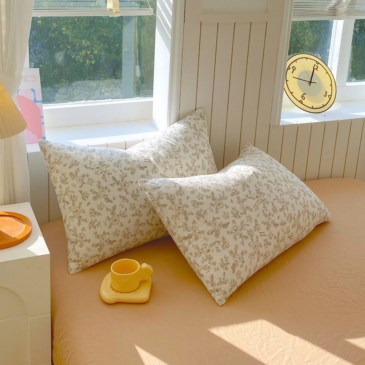 春皖家纺 2026新款A类全棉有氧双层纱印花四件套单品系列-单枕套 花织