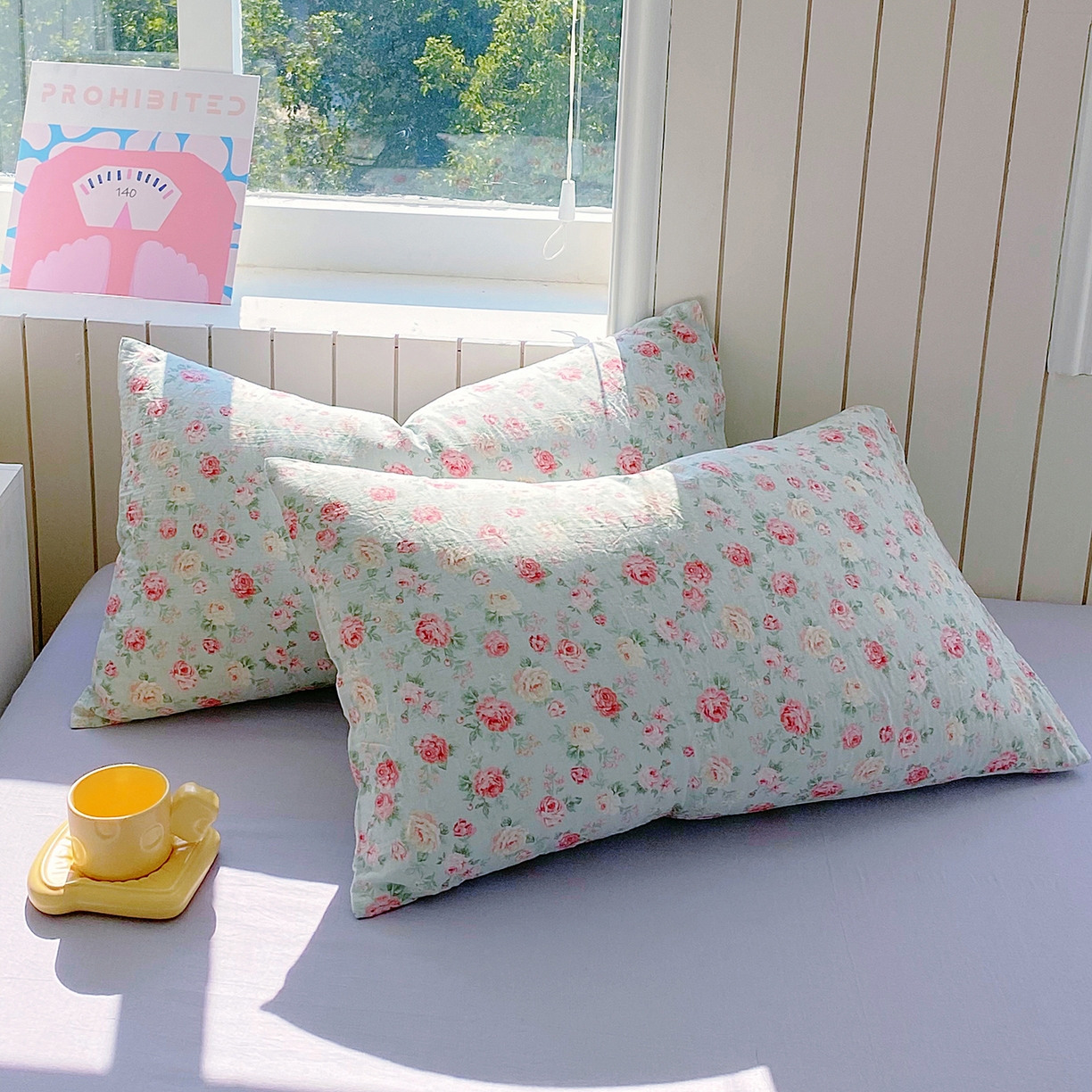 91家纺网 家纺一手货源 找家纺 春皖家纺 2026新款A类全棉有氧双层纱印花四件套单品系列-单枕套 桂语兰庭