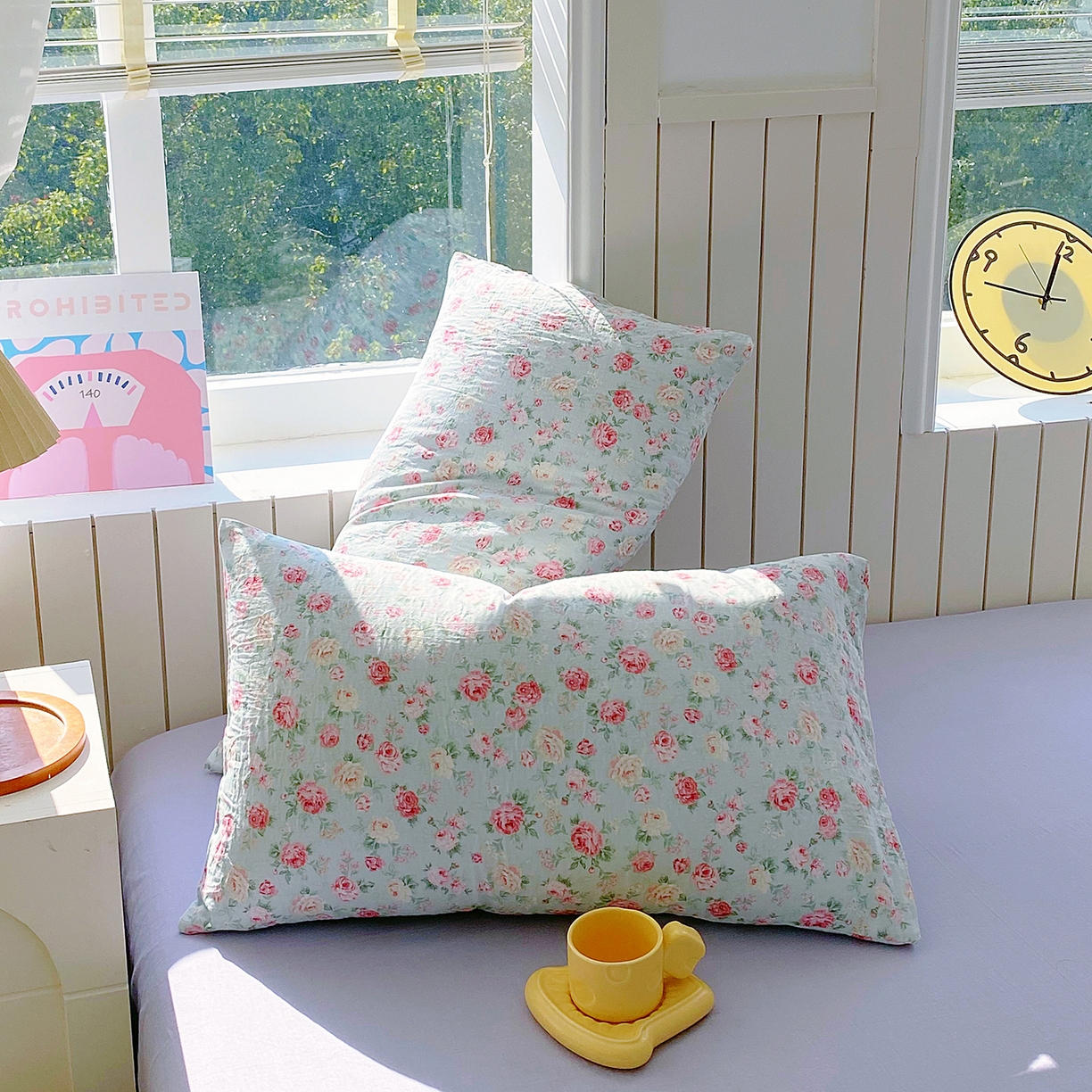 91家纺网 家纺一手货源 找家纺 春皖家纺 2026新款A类全棉有氧双层纱印花四件套单品系列-单枕套 桂语兰庭