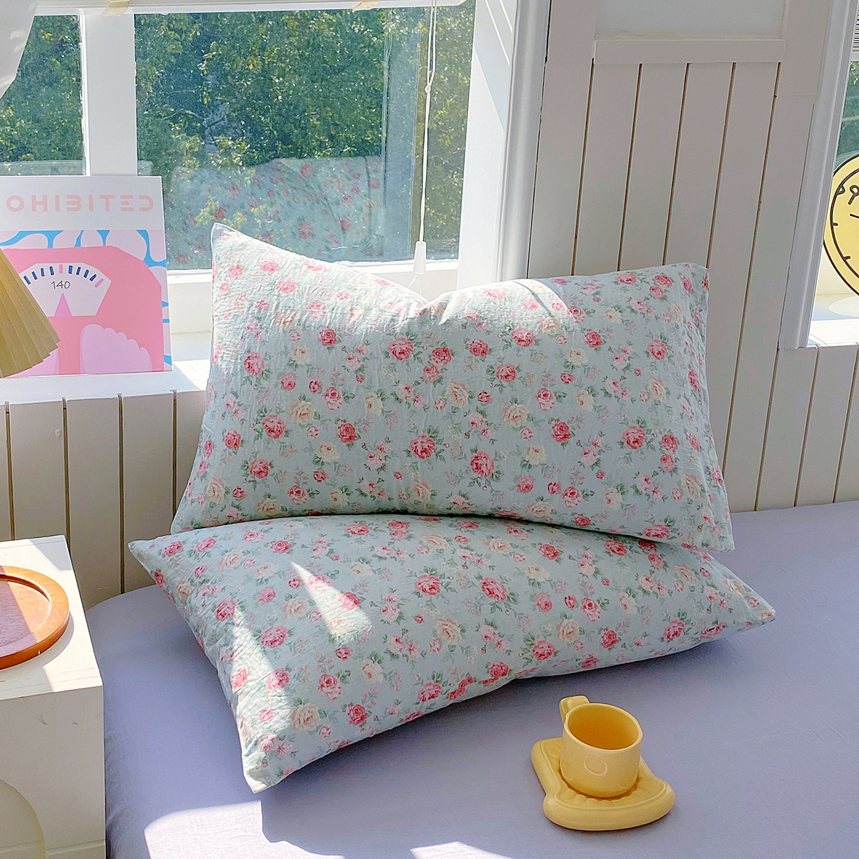 91家纺网 家纺一手货源 找家纺 春皖家纺 2026新款A类全棉有氧双层纱印花四件套单品系列-单枕套 桂语兰庭