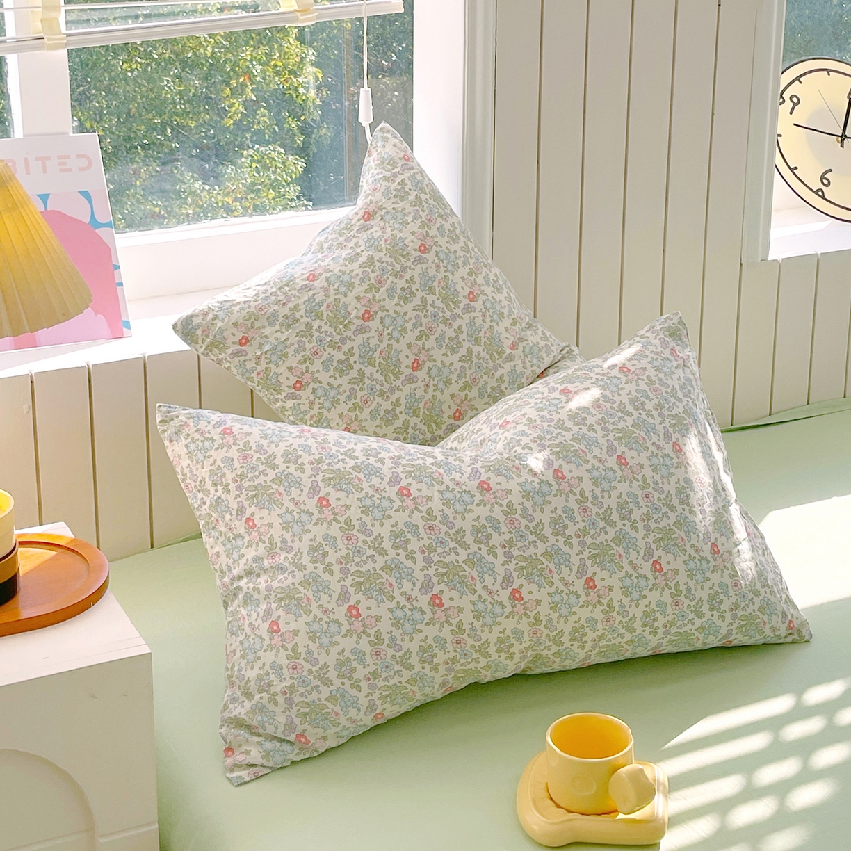 91家纺网 家纺一手货源 找家纺 春皖家纺 2026新款A类全棉有氧双层纱印花四件套单品系列-单枕套 花町