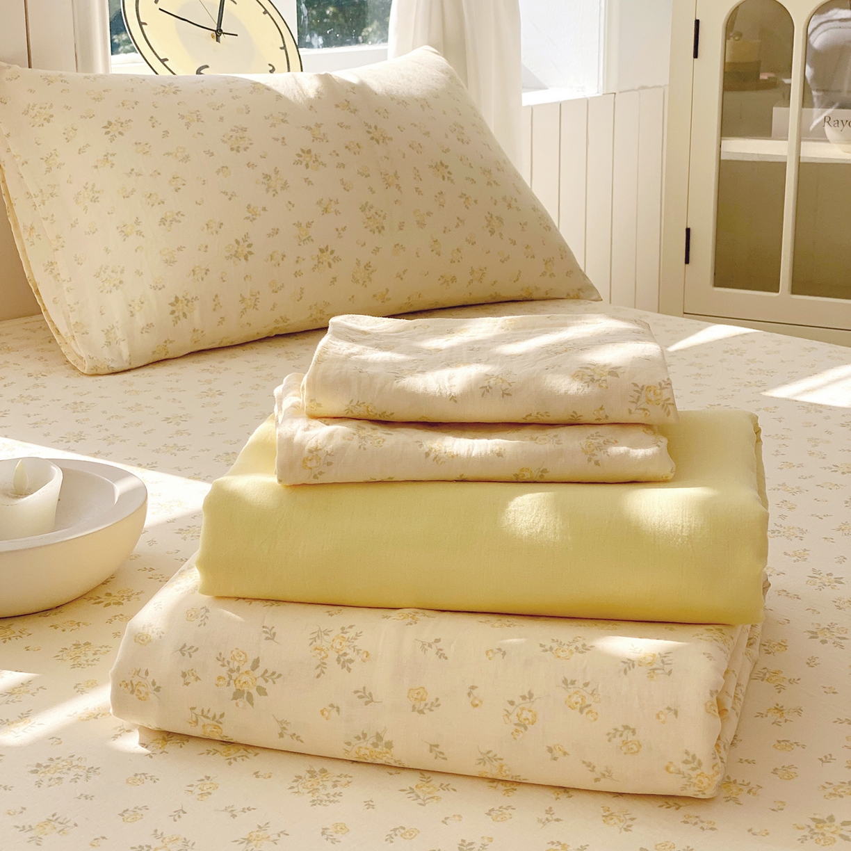 91家纺网 家纺一手货源 找家纺 春皖家纺 2026新款A类全棉有氧双层纱印花四件套单品系列-单枕套 晴丝一缕