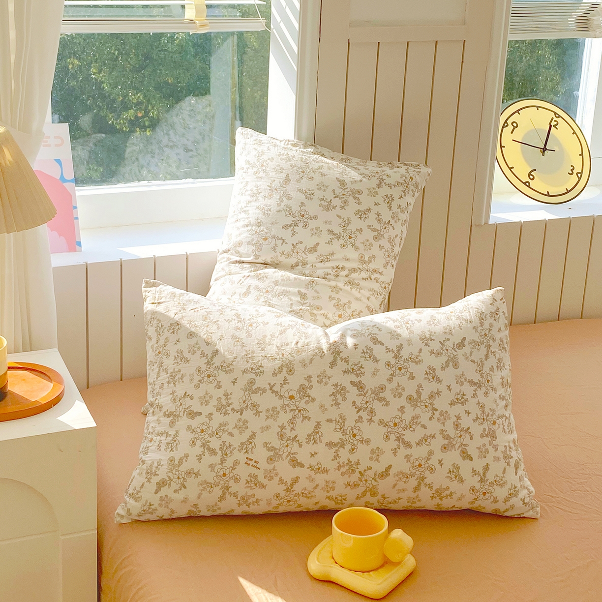 91家纺网 家纺一手货源 找家纺 春皖家纺 2026新款A类全棉有氧双层纱印花四件套单品系列-单枕套 花织