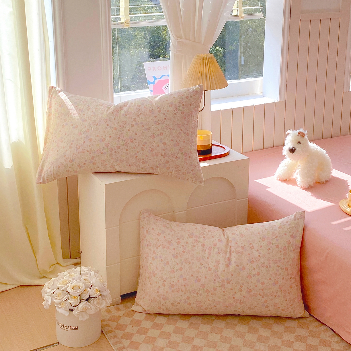 91家纺网 家纺一手货源 找家纺 春皖家纺 2026新款A类全棉有氧双层纱印花四件套单品系列-单枕套 旧梦朝花