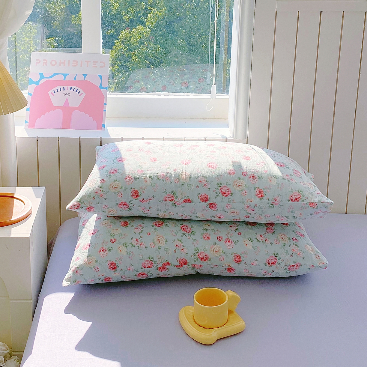 91家纺网 家纺一手货源 找家纺 春皖家纺 2026新款A类全棉有氧双层纱印花四件套单品系列-单枕套 桂语兰庭