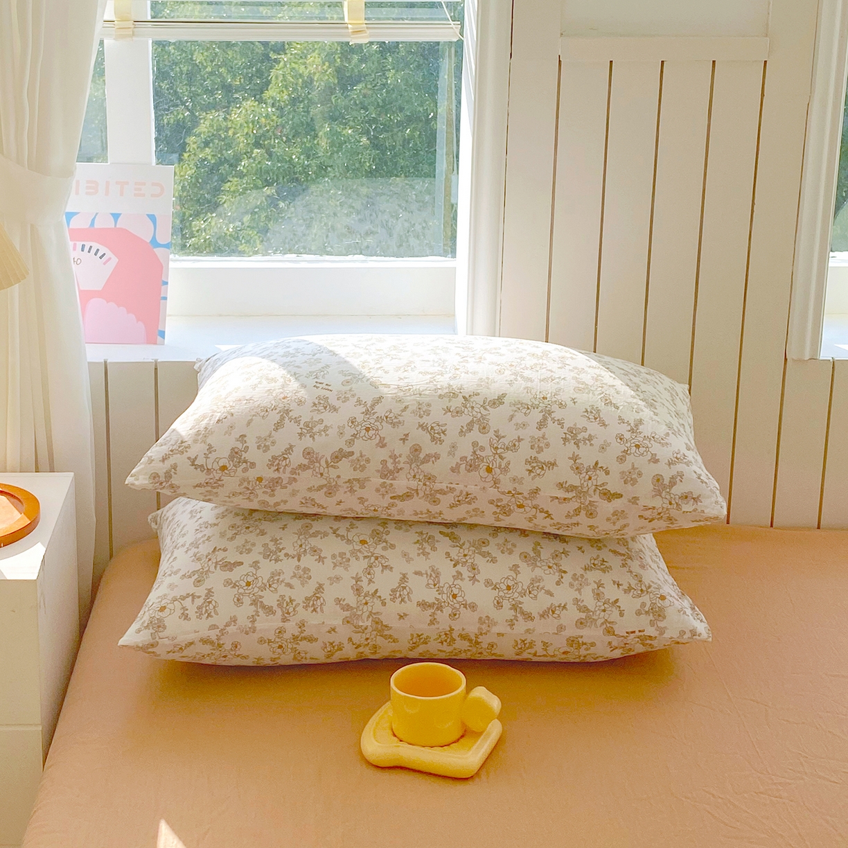 91家纺网 家纺一手货源 找家纺 春皖家纺 2026新款A类全棉有氧双层纱印花四件套单品系列-单枕套 花织